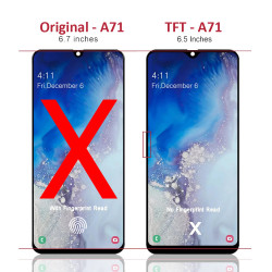 Screen Replacement Compatible with Samsung Galaxy A71 with Frame (Black) (TFT)