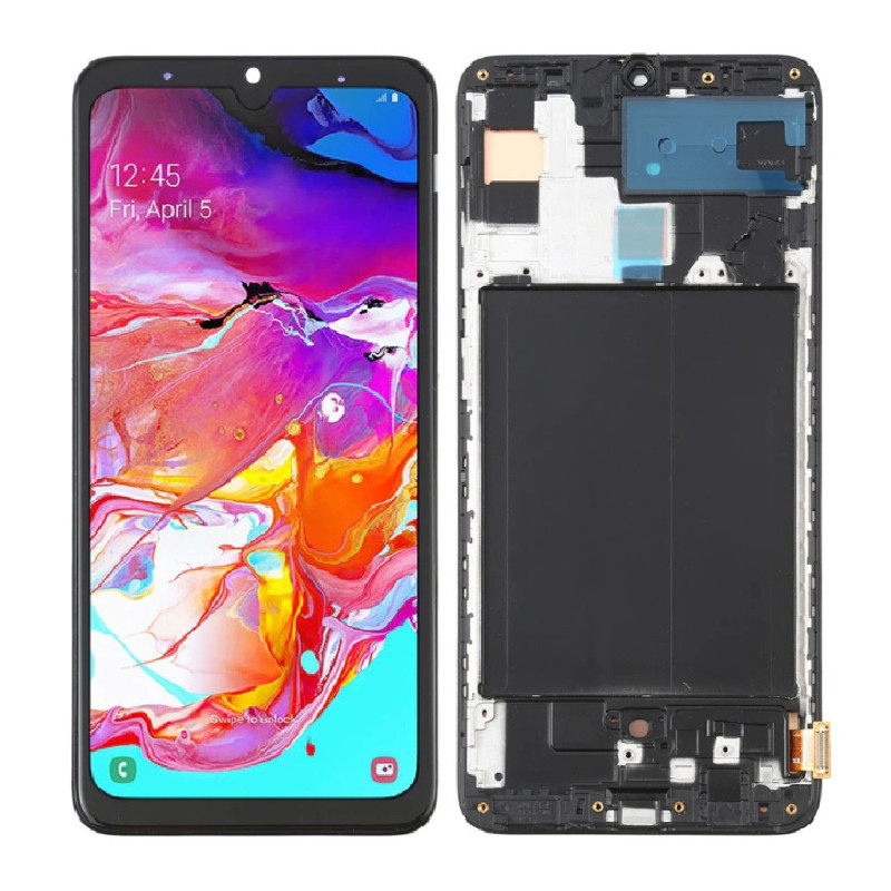 Screen Replacement Compatible with Samsung Galaxy A70 with Frame (Black) (TFT) Screen Replacement Compatible with Samsung Galaxy A70 with Frame (Black) (TFT)