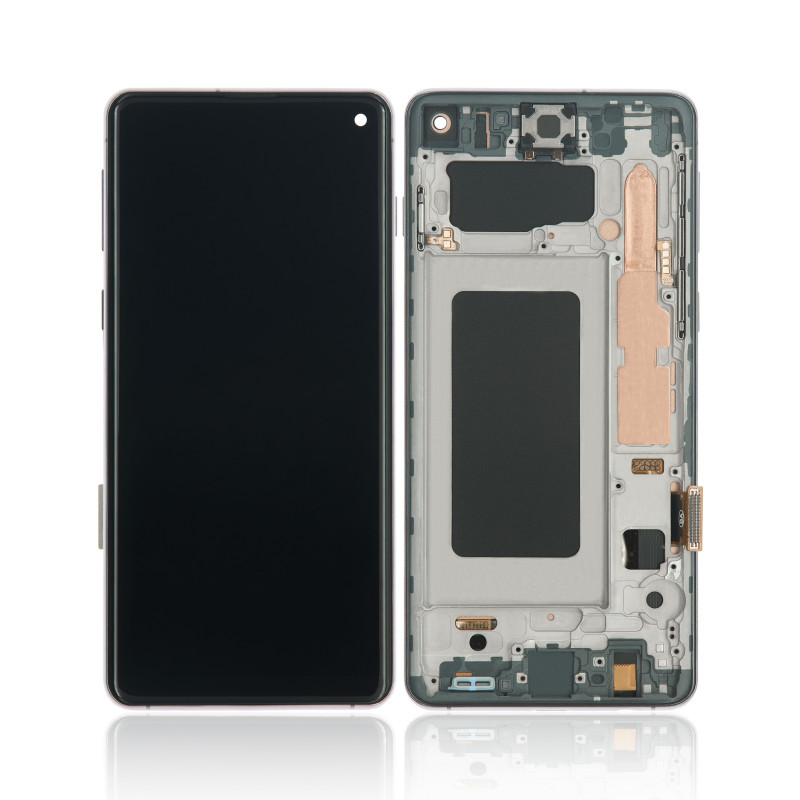 Screen Replacement Compatible with Samsung Galaxy S10 with Frame (Black) (TFT)