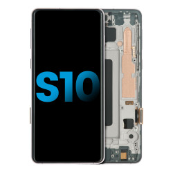 Screen Replacement Compatible with Samsung Galaxy S10 with Frame (Black) (TFT)