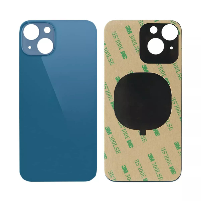 IPhone 13 Mini Compatible Back Glass Replacement (Big Camera Hole) (Blue)
