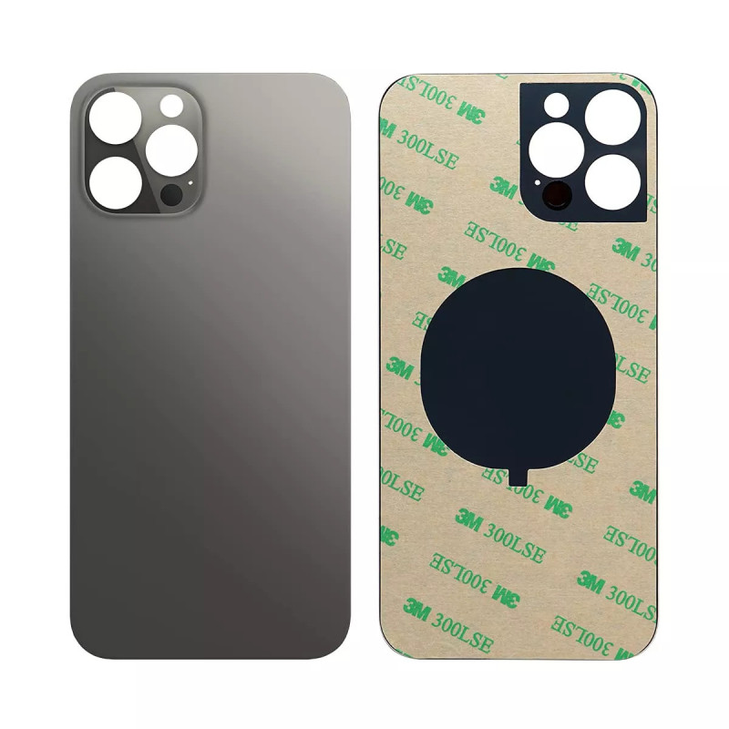 IPhone 12 Pro Compatible Back Glass Replacement (Big Camera Hole) (Graphite)