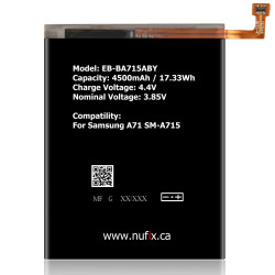 Nufix Battery Replacement for Samsung A71 4500mAh EB-BA715ABY